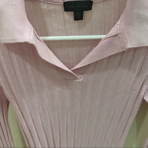 Saks Fifth Avenue Ribbed Collared Wool Sweater - Picture 9 of 16